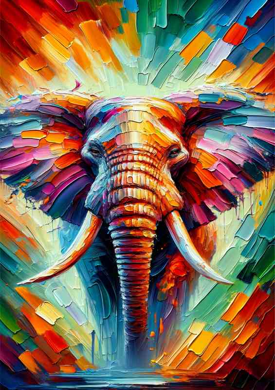 Elephant Majesty Palette Knife Art Design