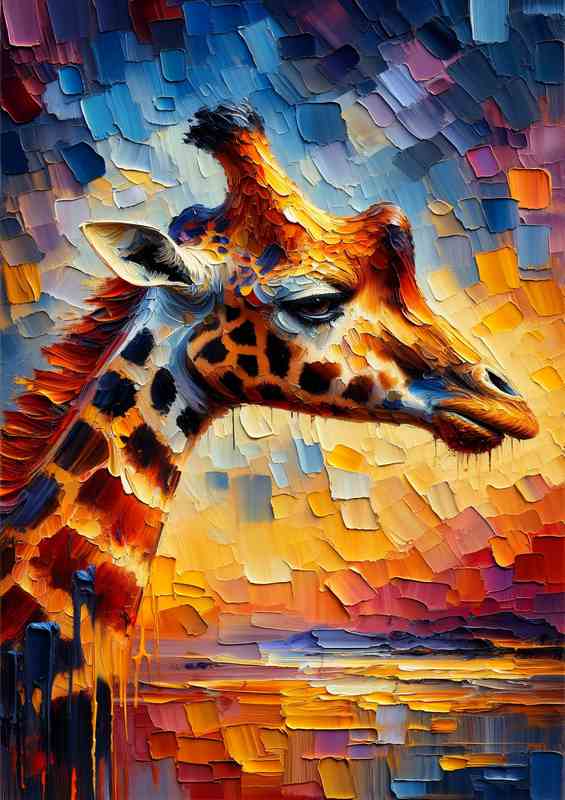 Giraffe Essence style of Palette Knife Oil Painting
