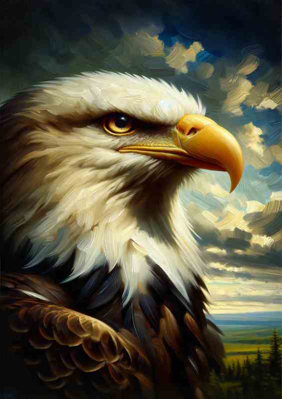 Majestic Eagle Vision classic oil painting style