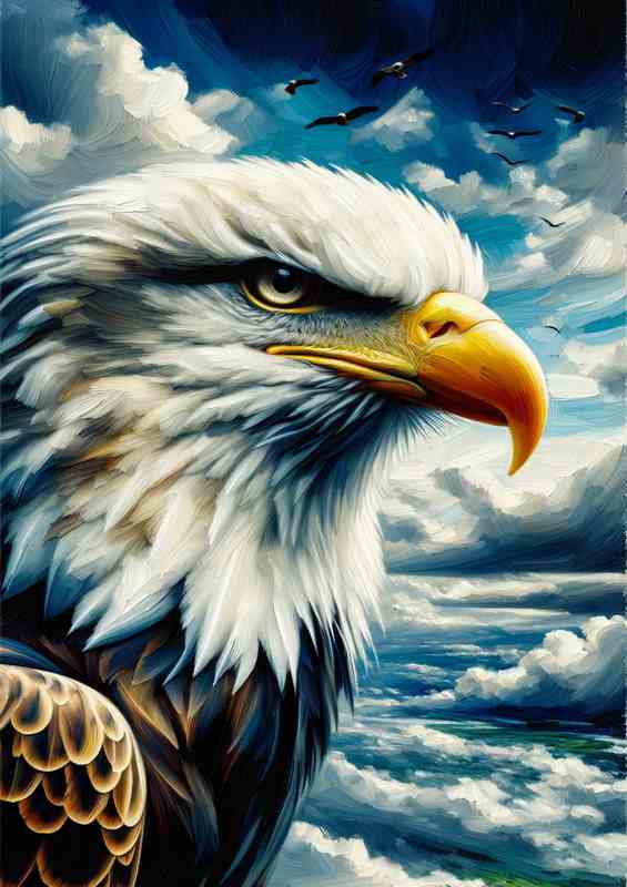 Majestic Eagle in Sky head of a majestic eagle