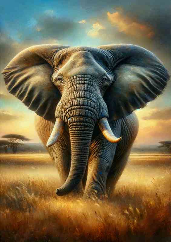 Majestic Elephant in Savannah Dawn