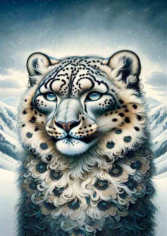 Mystical Snow Leopard Elegance