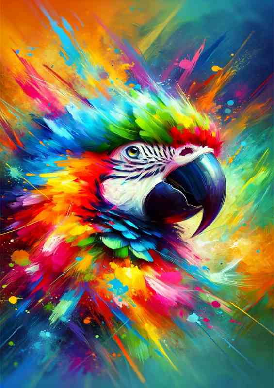 Parrot Splendor Abstract Color Explosion