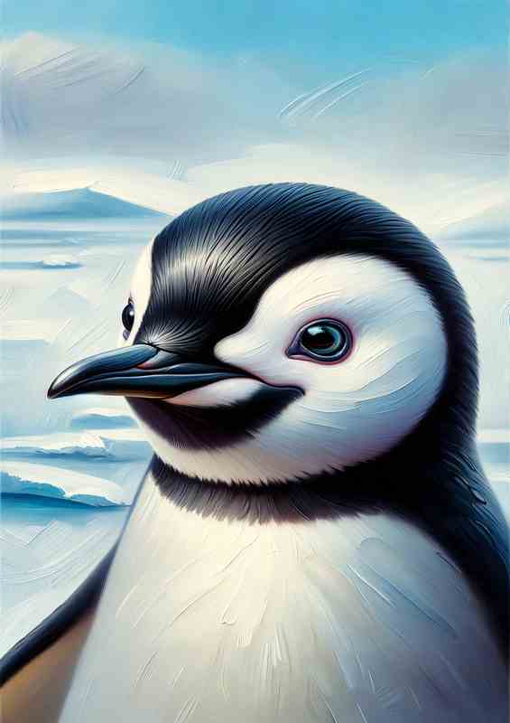 Personality head of a charming penguin