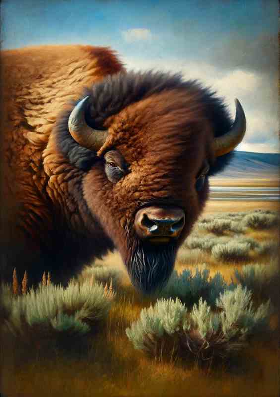 Powerful Bison in Natural Habitat