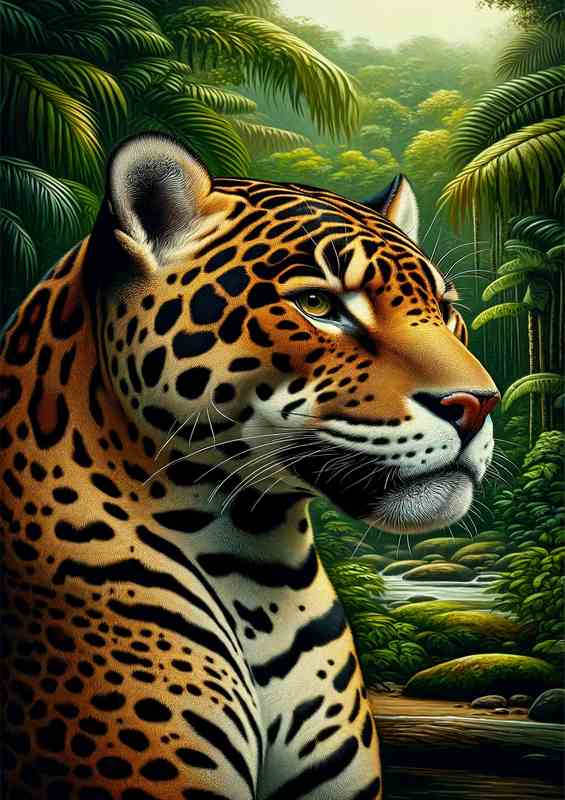 Sleek Jaguar in Jungle Ambiance