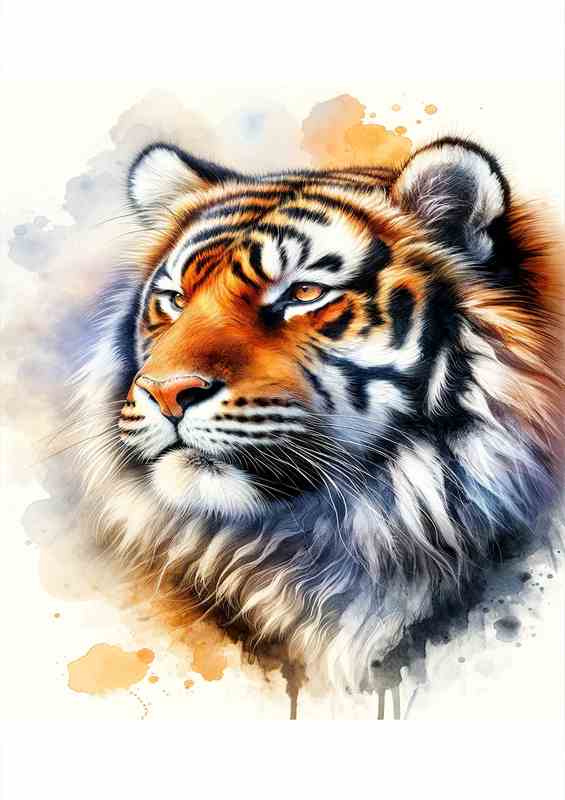 Tiger  Watercolor Animal Art style