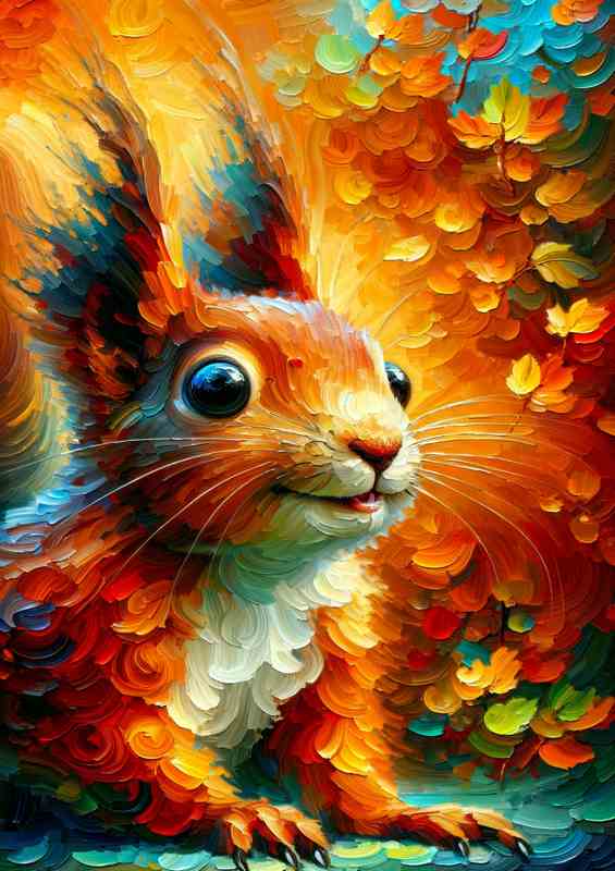 Whimsical Mischief head of a whimsical squirrel