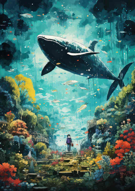 Whate Above Little girl Under Water