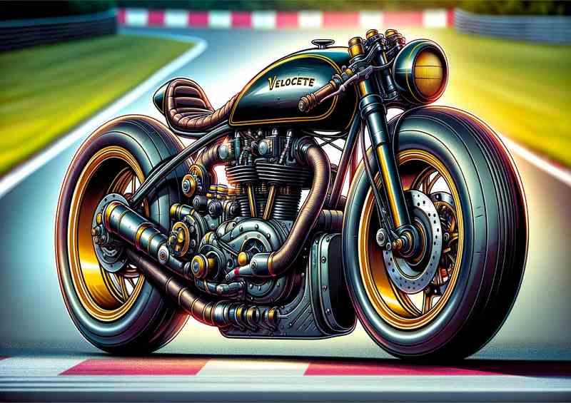 Cartoon Velocette Venom Motorcycle Art A cartoon style