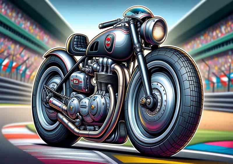 Cartoon BSA Gold Star Motorcycle