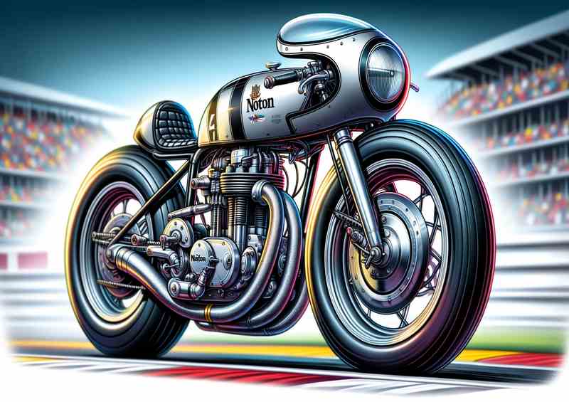 Cool Cartoon Manx Norton Motorcycle Art A cartoon style