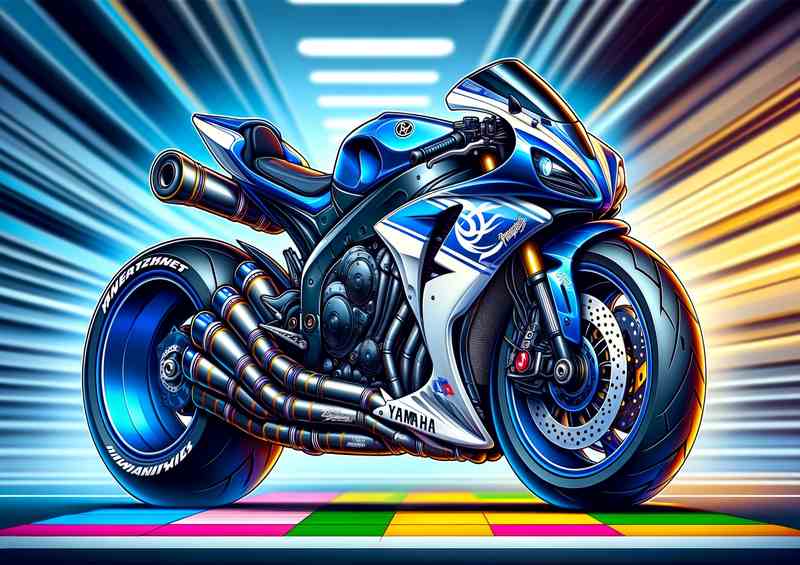 Cool Cartoon Yamaha R1 Motorcycle Art