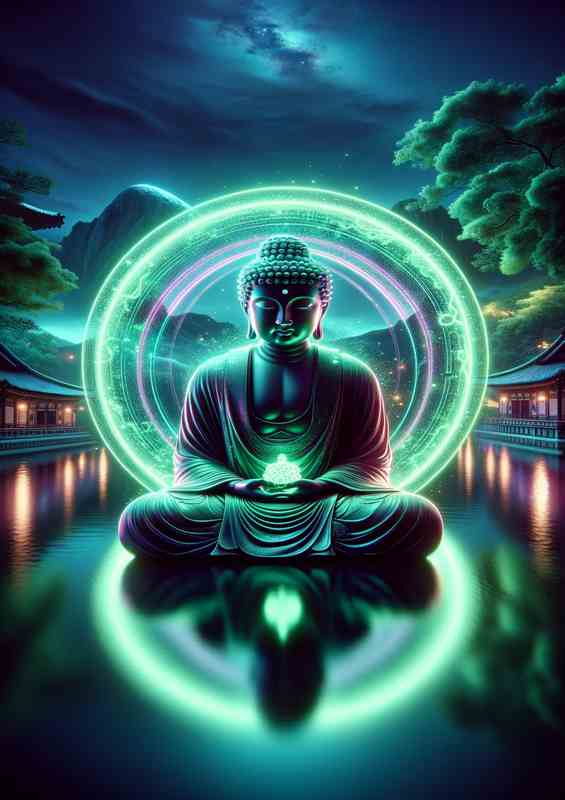A closeup image of a Buddha figure in deep meditation