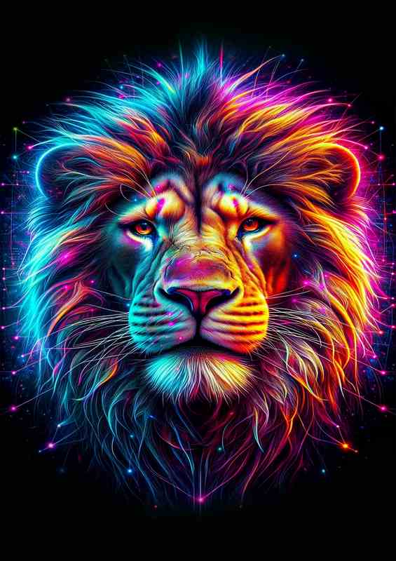 A majestic lions head with a powerful gaze