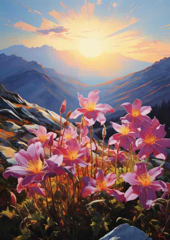 Wild columbines bloom in the mountains