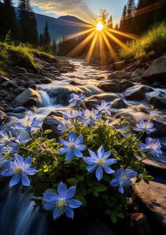 Sunrise Stream Wildflowers