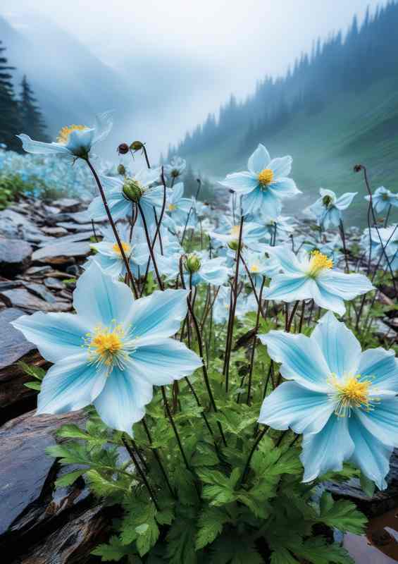 pale blue mountain flowers