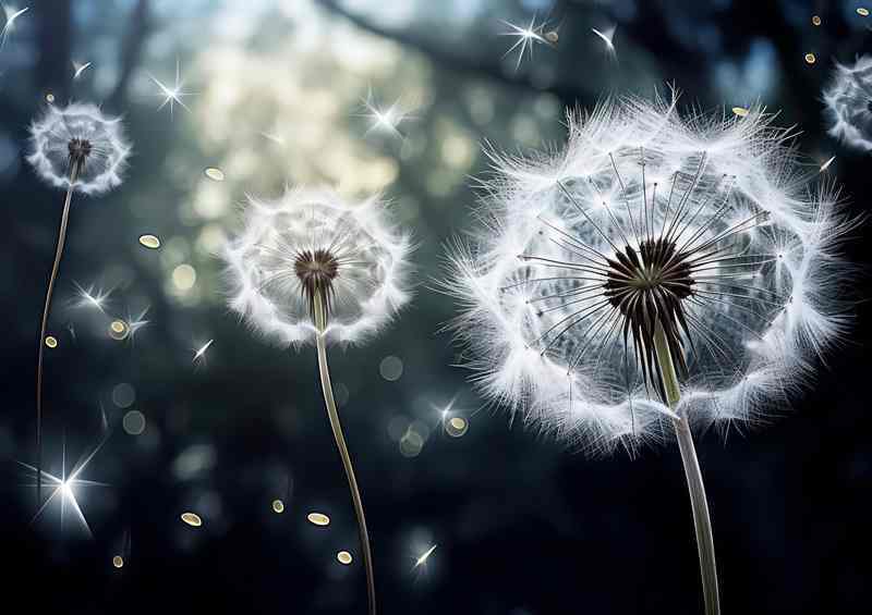 Dandilion flying to seed