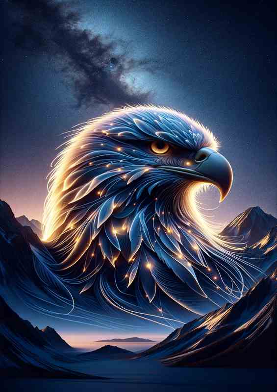 Eagle Feather Glow Metal Poster