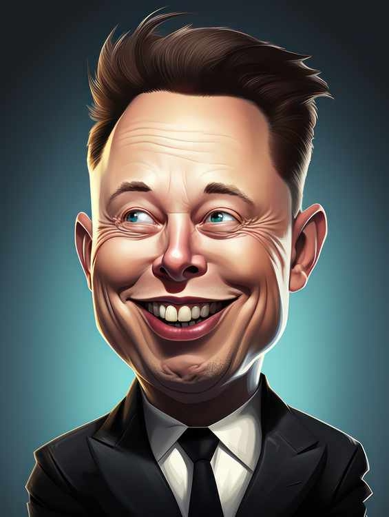 Elon musk cartoon style