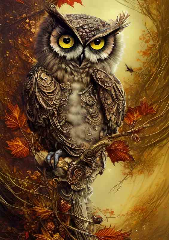 Owl With Glitter And Glamour