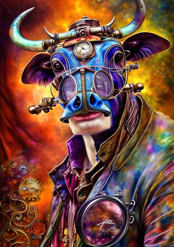 Steam Punk Beautiful Cow