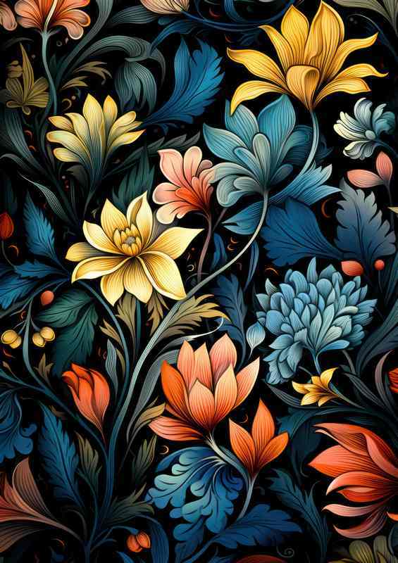 Petals in the Wind Abstract Floral Drama