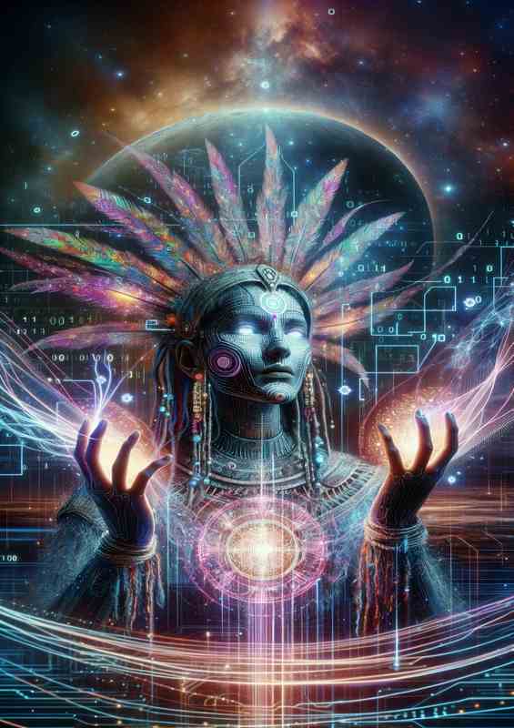 A cybernetic shaman channeling the energy