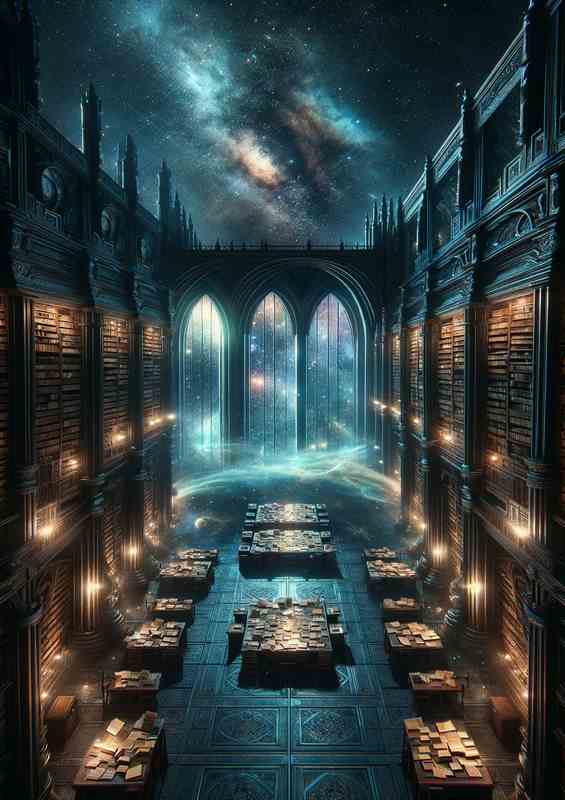 Arcane Library Amidst the Stars