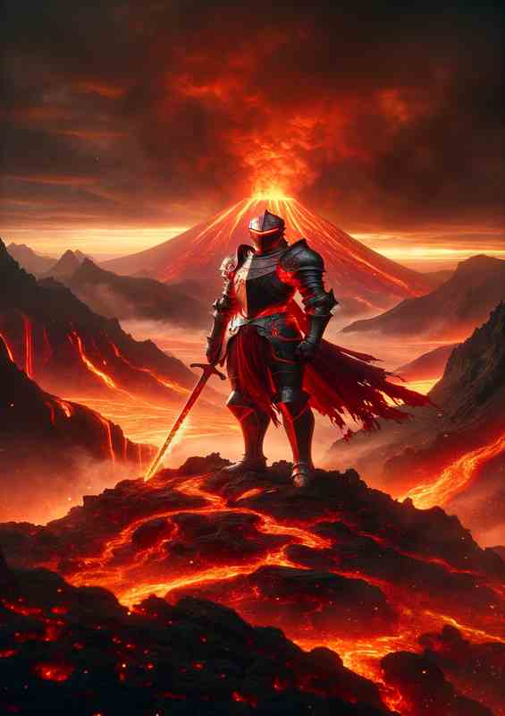 Scarlet Sentinel Inferno Peak Guardian