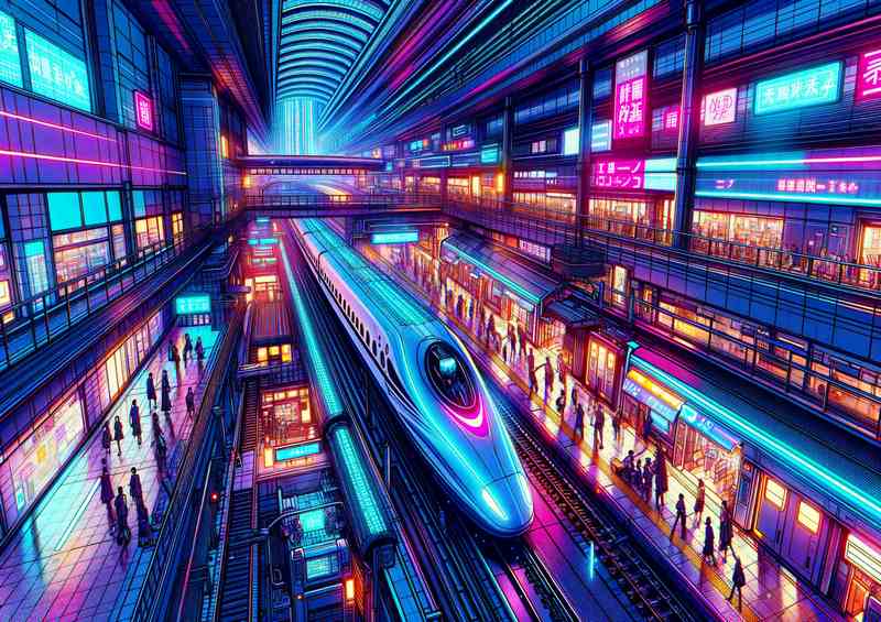 Tokyo Neon Station Metal Poster
