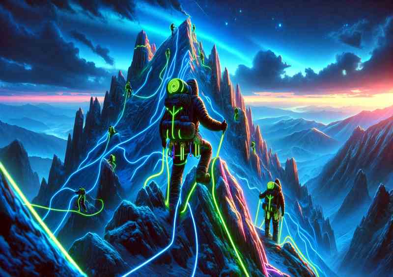 A Neon Enhanced Mountain Climbing Adventure