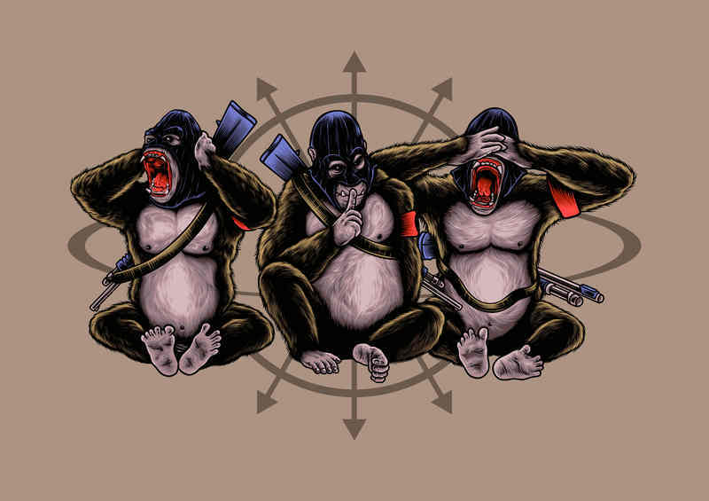 Brun Metal Poster - Hear | Speak | See No Evil!