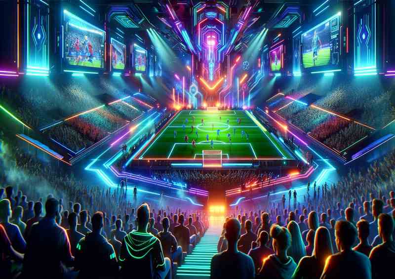 Neon Night Arena Metal Poster