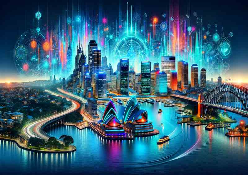 Sydney Skyline Metal Poster
