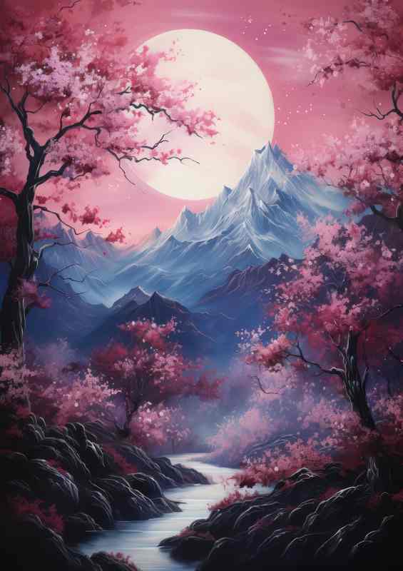 Cherry Blossoms in the Wild Lakes Rivers and Peaks