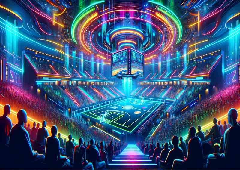 Neon Sports Arena Metal Poster