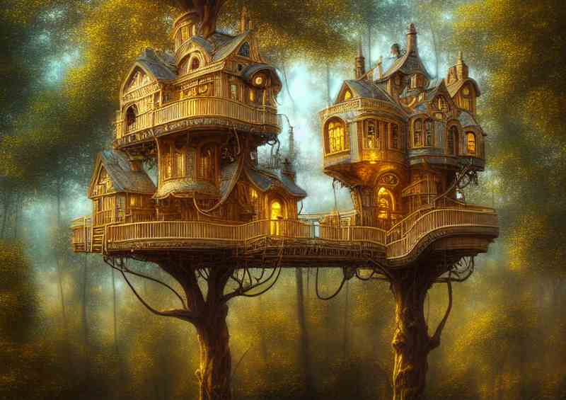 Intricate High Definition Golden houses