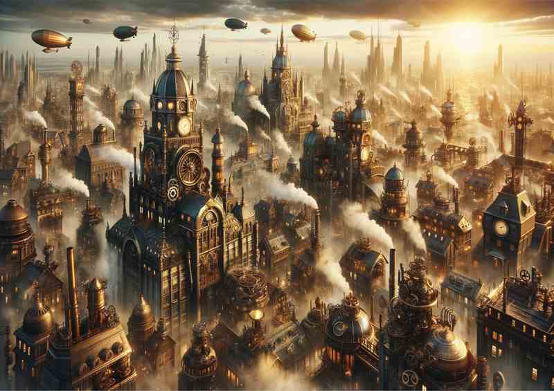 Steampunk Metropolis City of Gears and Smoke