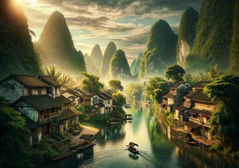 Tranquil Ancient Village River