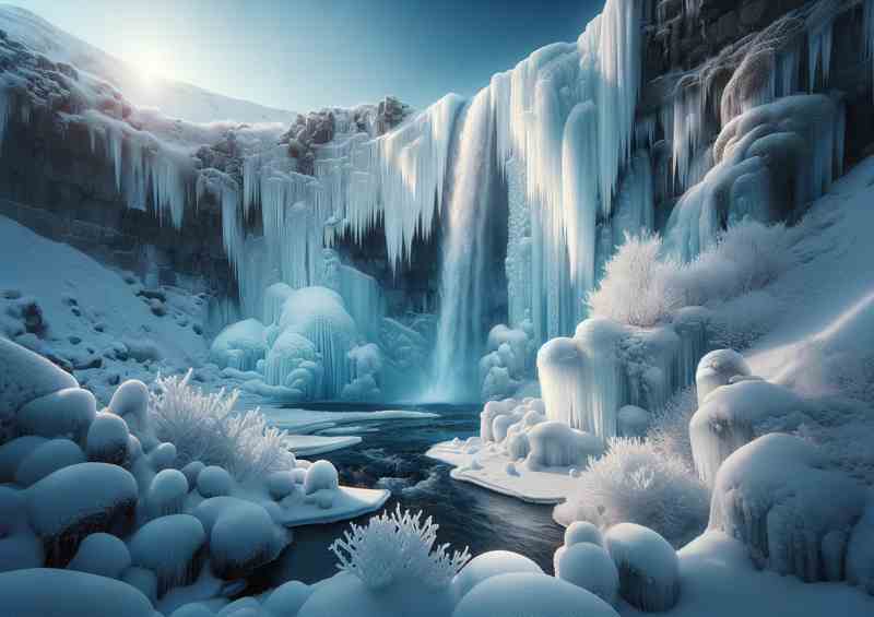 Crystal Silence An Icy Waterfall in Iceland