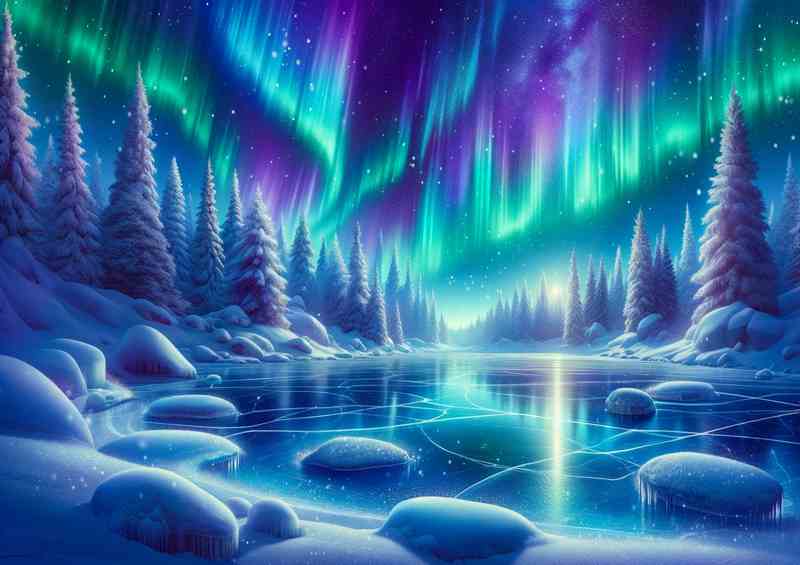 Glacial Harmony Midnight Northern Lights