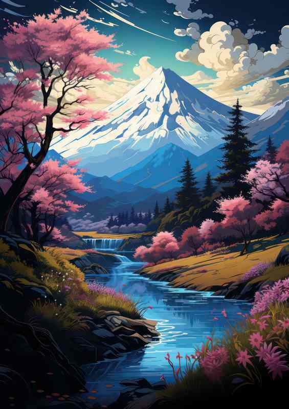 Mountainside Cherry Blossoms Japans Elevated Beauty