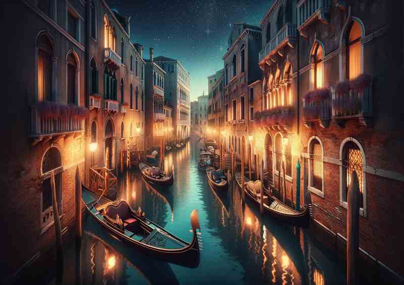 Venetian Gondolas Metal Poster