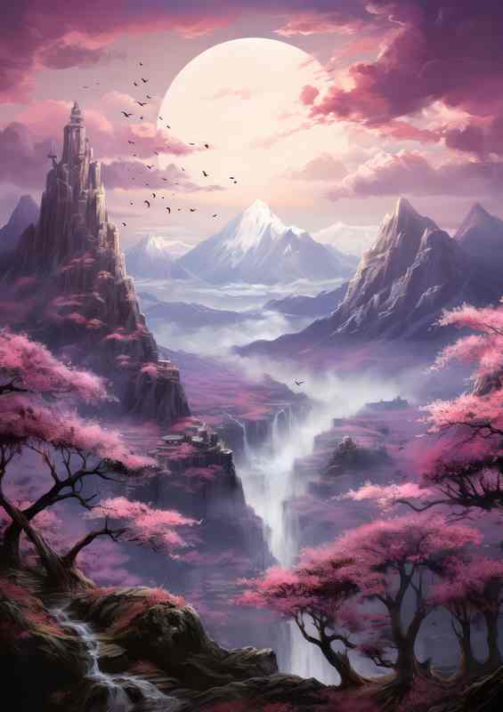 Sakura Season Mountains Lakes and Rivers