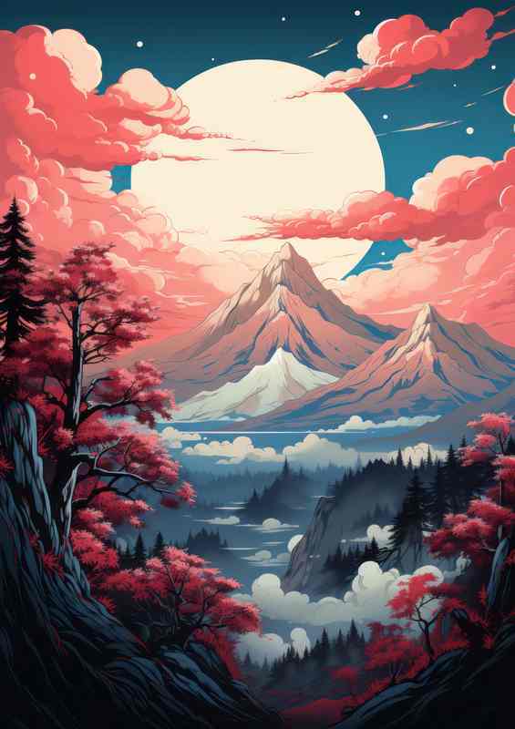 Sakura Splendor Japans Cherry Blossoms and Mountains