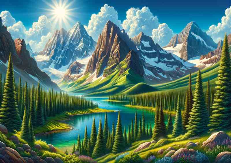 Rocky Mtn USA | Metal Poster (Bright Summer Day)