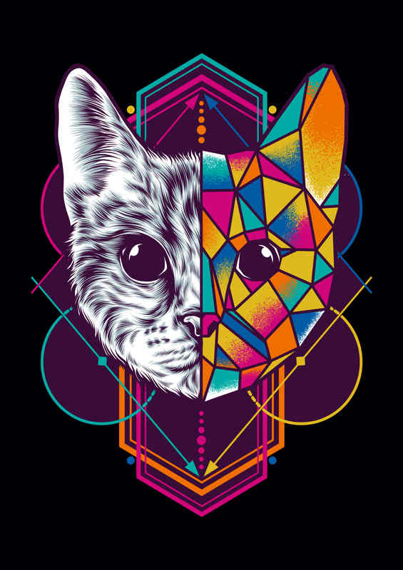 GeometrCatFace | Metal Post