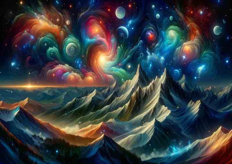 Starry Night Serenade A Mountain Range